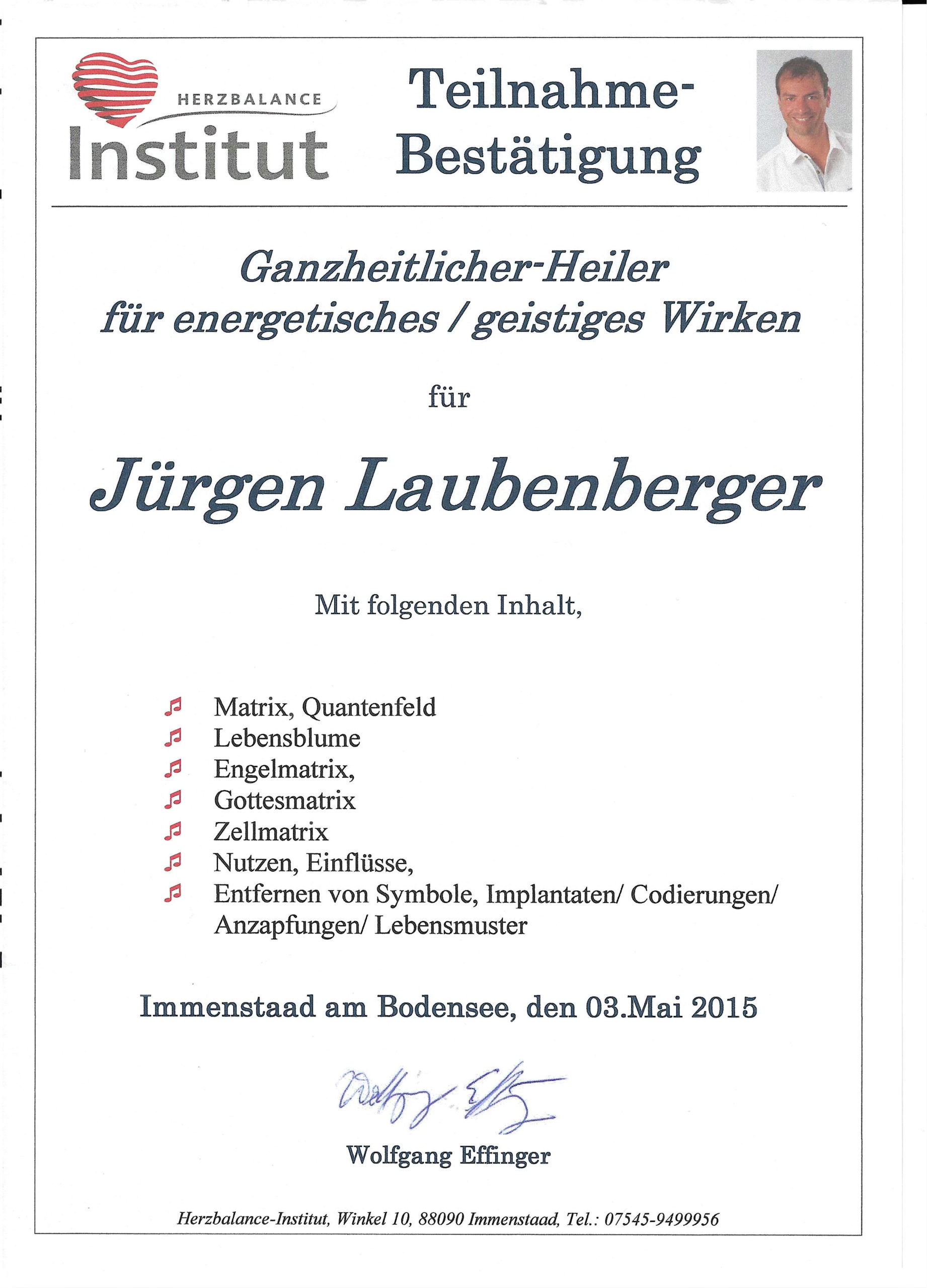 Ganzheitlicher Heiler - Jürgen Laubenberger